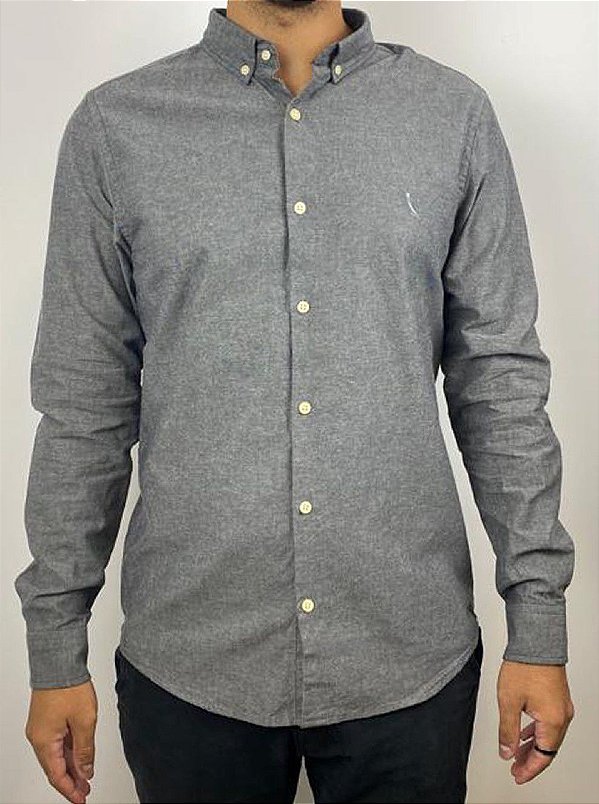 CAMISA RESERVA ML PF OXFORD COLOR- PRETO