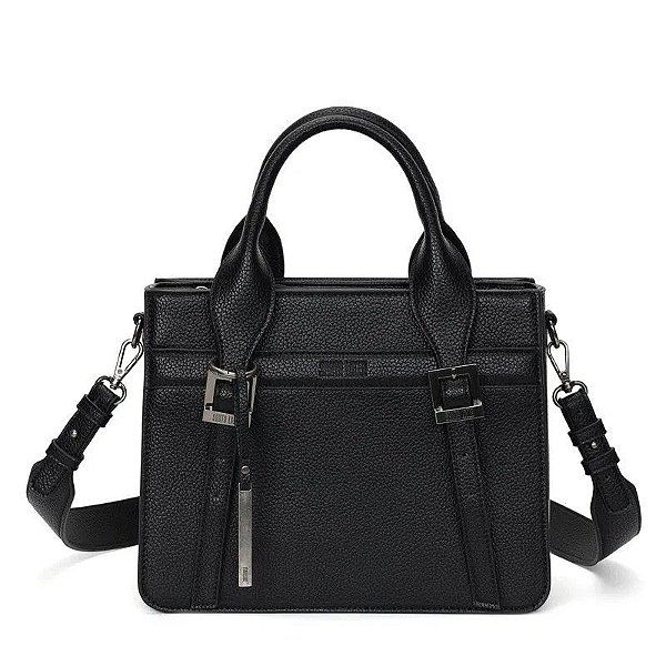 BOLSA SANTA LOLLA TOTE ALÇA FINA TRAMADA- PRETO