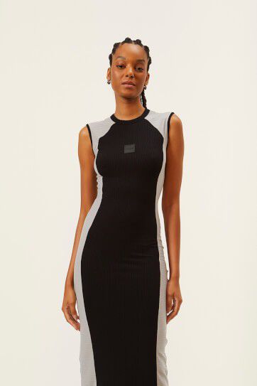 VESTIDO COLCCI CANELADO - PRETO