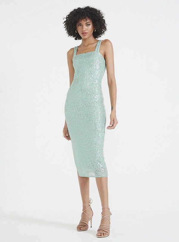 VESTIDO FORUM SLIM PAETE COM FENDA