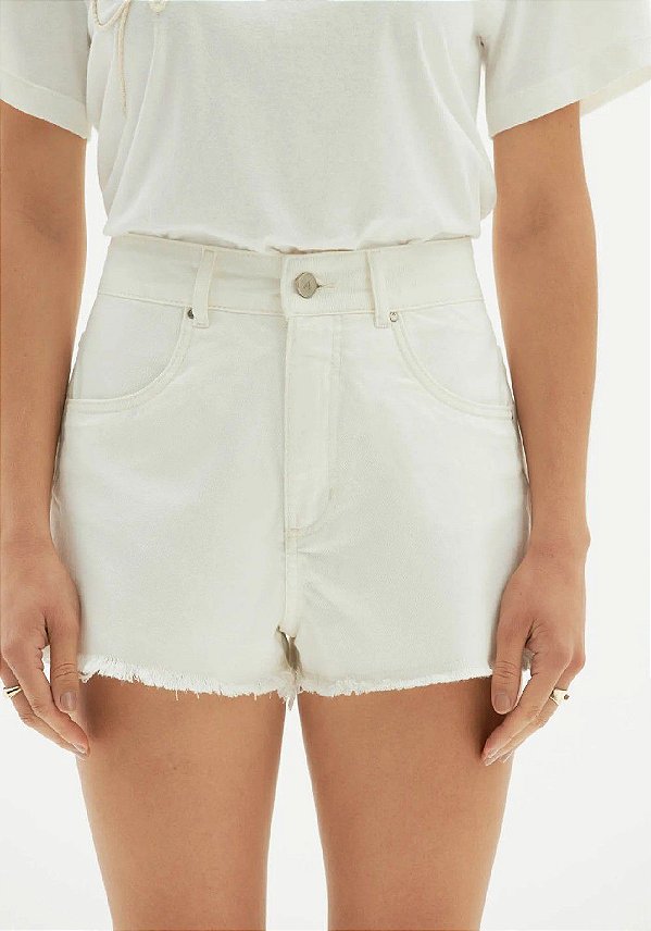 SHORT SARJA AMARANTE RELAXED HIGH- BRANCO