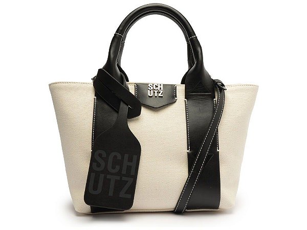 BOLSA TOTE TIRACOLO - BRANCO PRETO