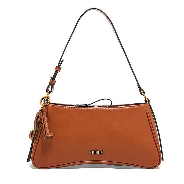 BOLSA SANTA LOLLA BAGUETE ALÇA OMBRO CHAVEIRO- CINAMON