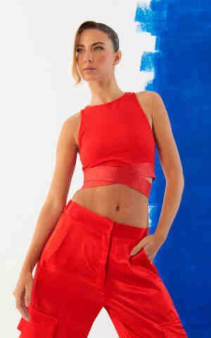 BLUSA OPEN CANELADA- VERMELHO PODER