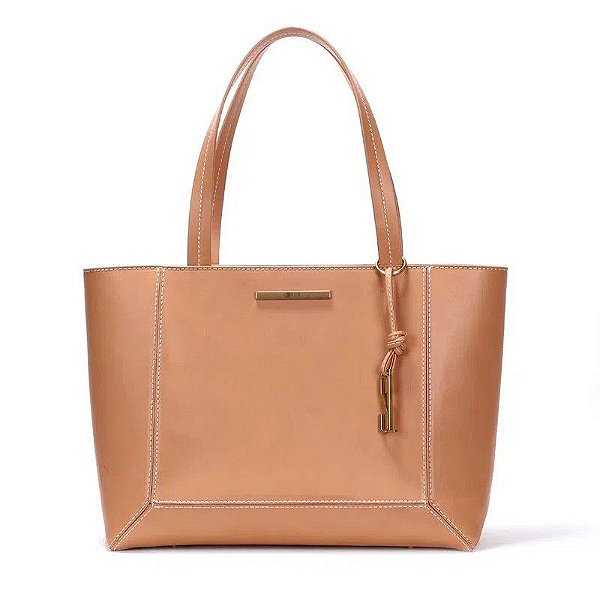 BOLSA SANTA LOLLA SHOPPER PESPONTO- COGNAC