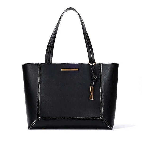 BOLSA SANTA LOLLA SHOPPER PESPONTO- PRETO