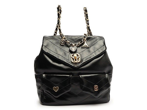 MOCHILA SCHUTZ CHARMS COURO- PRETO