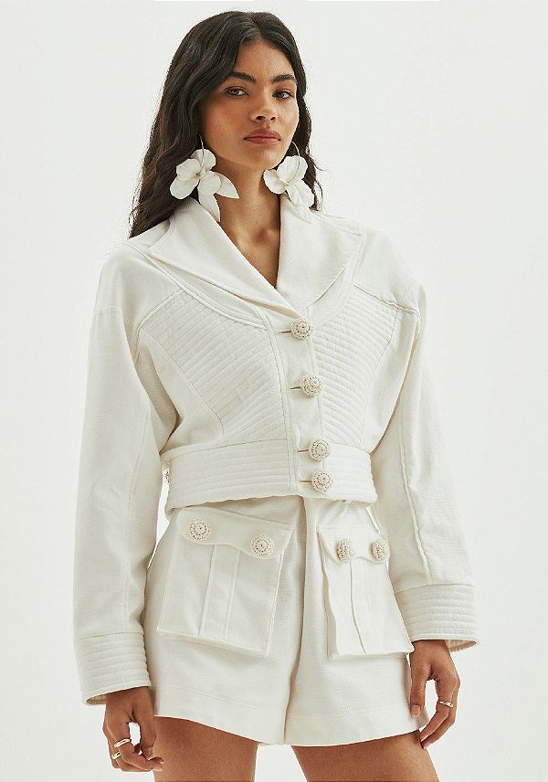 JAQUETA AMARANTE OVERSIZED CURTA- OFF WHITE