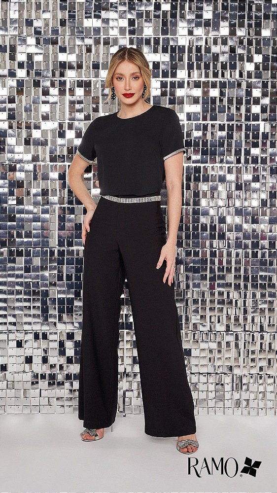 BLUSA RAMO SELVAGEM DE CREPE - PRETA