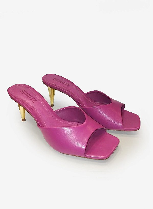 SANDALIA SCHUTZ MULE DETHALIA PIN HEEL - PINK
