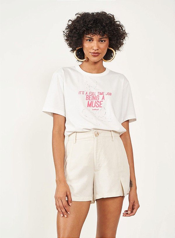 CAMISETA COLCCI BASICA BEING A MUSE- OFF SHELL