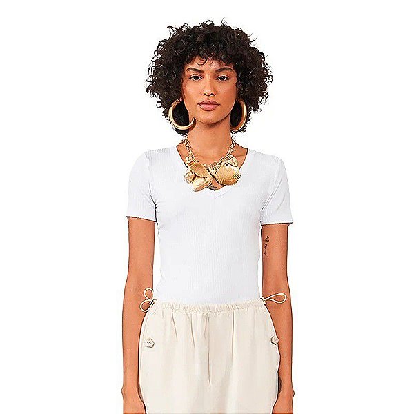 BLUSA COLCCI CANELADA - BRANCO
