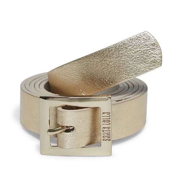 CINTO SANTA LOLLA COURO METALIZADO - DOURADO