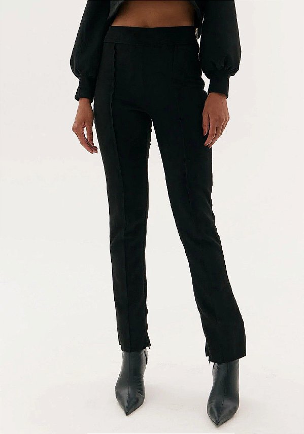 CALÇA AMARANTE BOOT CUT CINTURA ALTA PRETO