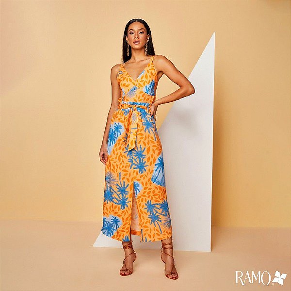 SAIA MIDI RAMO SELVAGEM - LARANJA