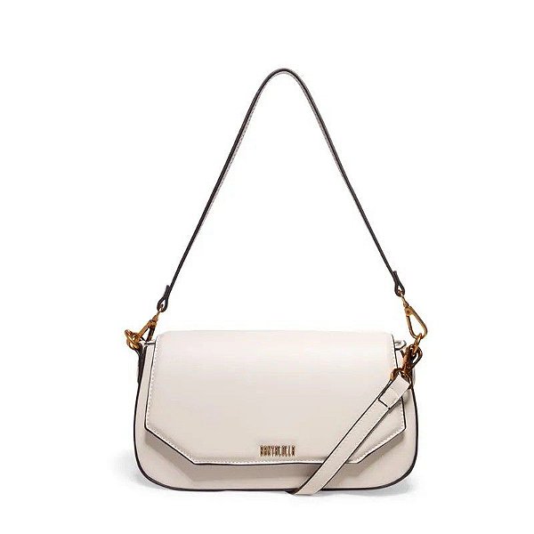 BOLSA SANTA LOLLA RETANGULAR ALÇA DUPLA - CREME