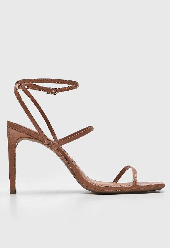 SANDALIA SANTA LOLLA SALTO ALTO COURO PELICA SOFT BEGE