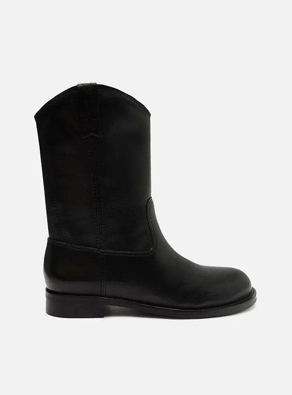 BOTA AREZZO ALICIA COURO CANO MEDIO - PRETO