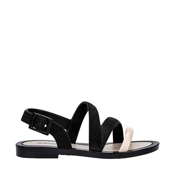 SANDALIA MELISSA WARM SANDAL - PRETO BEGE METALIZADO