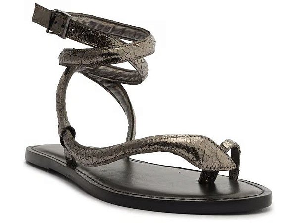 SANDALIA SCHUTZ RASTEIRA SNAKE METALIZADA - CRINKLE