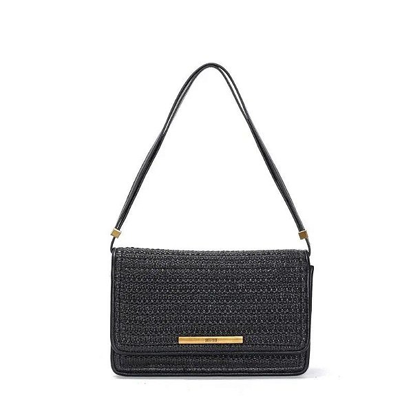 BOLSA SANTA LOLLA TRAMADO MEDIA - PRETO