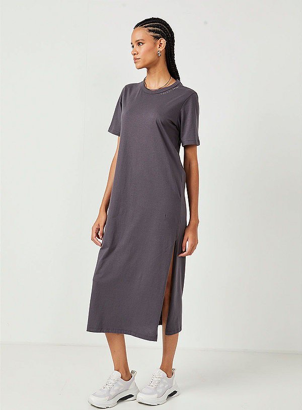 VESTIDO COLCCI FITNESS - CINZA FULIGEM