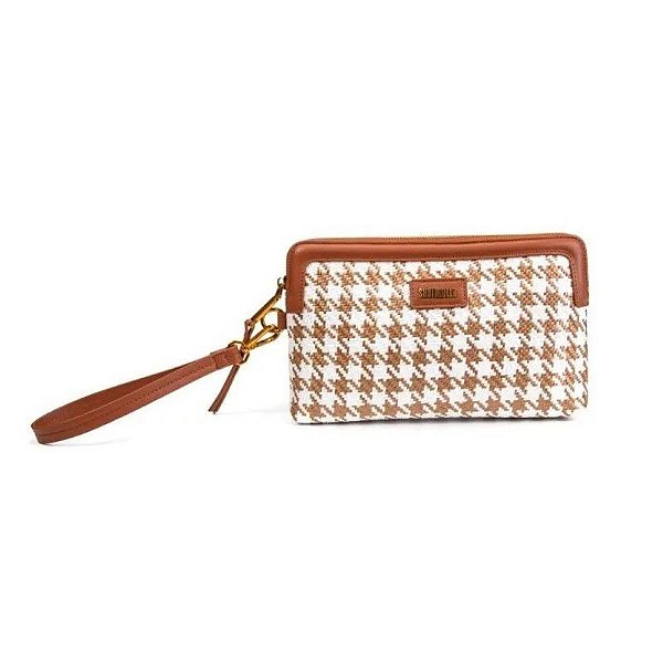 CLUTCH SANTA LOLLA PALHA ALÇA FINA REMOVÍVEL - TOAST