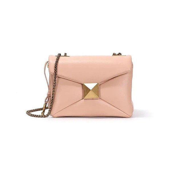 BOLSA SANTA LOLLA MINI BAG SOFT SPIKE ALÇA CORRENTE PEQUENA - DUSTY ROSE