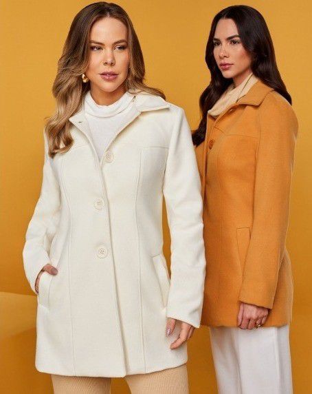 CASACO RAMO SELVAGEM ALONGADO DE LA BATIDA - OFF WHITE