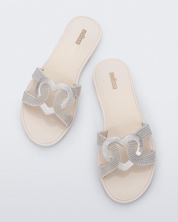 MELISSA SOULMATE SLIDE- BEGE/PRATA