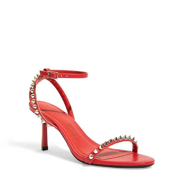 SANDALIA SALTO MEDIO SANTA LOLLA TIRA SPIKE - RED BLOOD