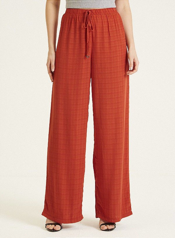 CALÇA FORUM AMPLA TEXTURIZADA - LARANJA GINGER