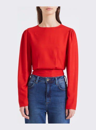 BLUSA FORUM SOLTA MANGA LONGA ACINTURADA - VERMELHO SPARKLE