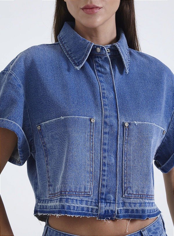 CAMISA FORUM JEANS MANGAS AMPLAS - INDIGO