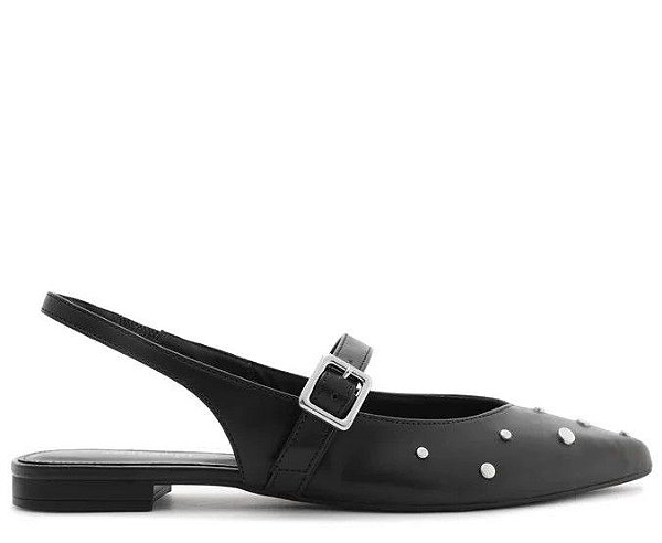 SAPATILHA ANACAPRI SLINGBACK BICO FINO TACHAS - PRETA