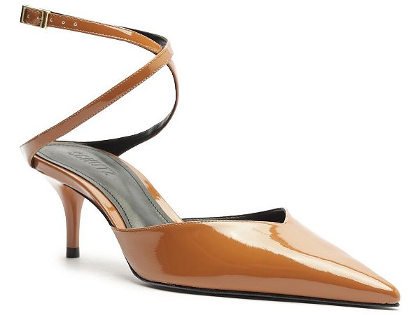 SCARPIN SCHUTZ VERNIZ BICO FINO - MARROM