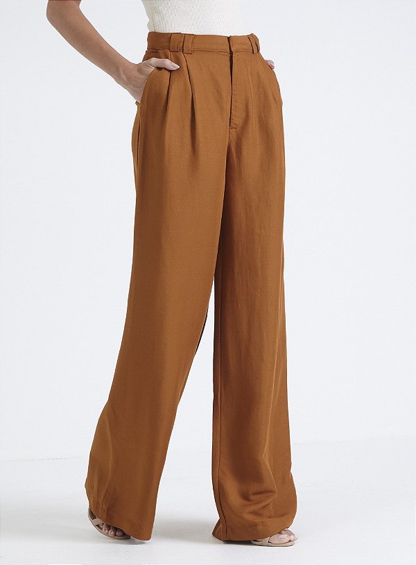 CALÇA FORUM ALFAIATARIA AMPLA - MARROM DORNE