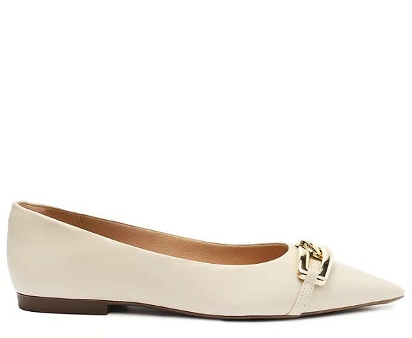SAPATILHA ANACAPRI BICO FINO BRIDÃO ENTRELAÇADO - BRANCO