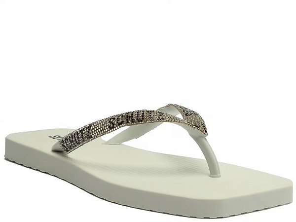 CHINELO SCHUTZ COM BRILHO METALIZADO - PRATA