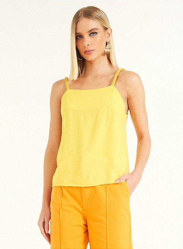 BLUSA FORUM ALÇAS FINAS - AMARELO