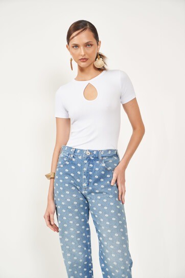 BLUSA COLCCI CANELADA - BRANCO