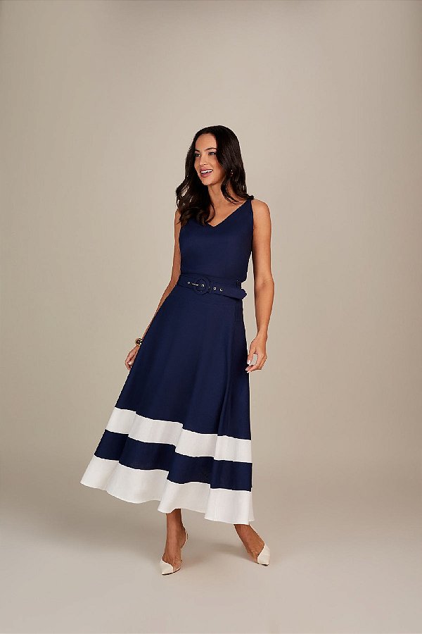 BLUSA RAMO SELVAGEM DE ALCA LARGA - AZUL MARINHO