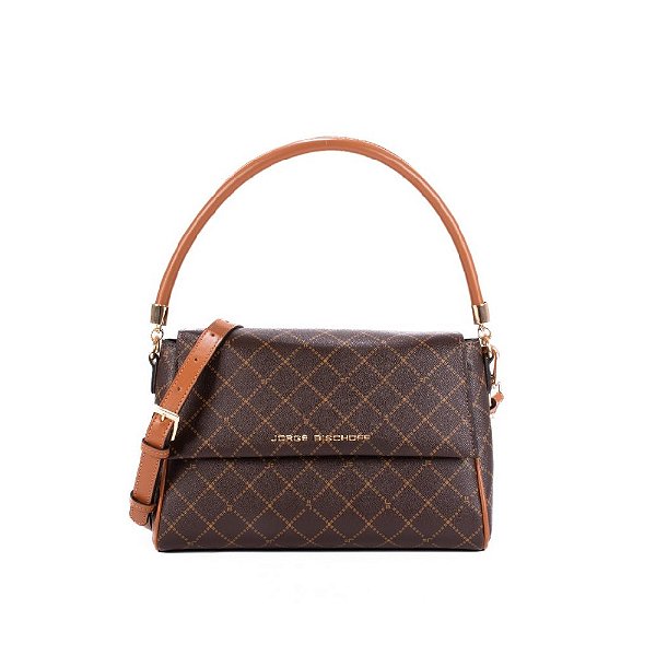 BOLSA JORGE BICHOFF SATCHEL MONOGRAMA -  AMENDOA