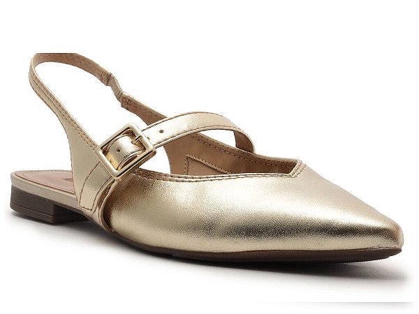 SAPATILHA ANACAPRI SLINGBACK BICO FINO - DOURADO