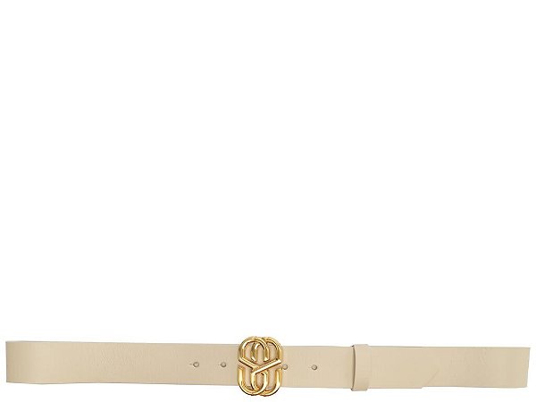 CINTO SCHUTZ EMBLEM COURO LISO -OFF SHELL