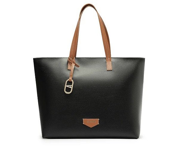 BOLSA ANACAPRI SHOPPING CÁPSULA METAL -PRETA