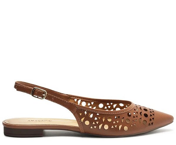 SAPATILHA ANACAPRI SLINGSBACK PERFUROS- MARROM