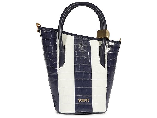 BOLSA SCHUTZ CAYLA STRIPES WHITE BLUE