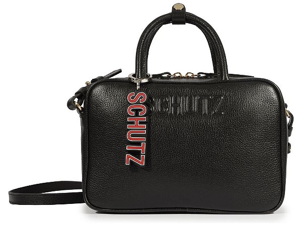BOLSA SCHUTZ TOTE IVVY MEDIA COURO PRETA