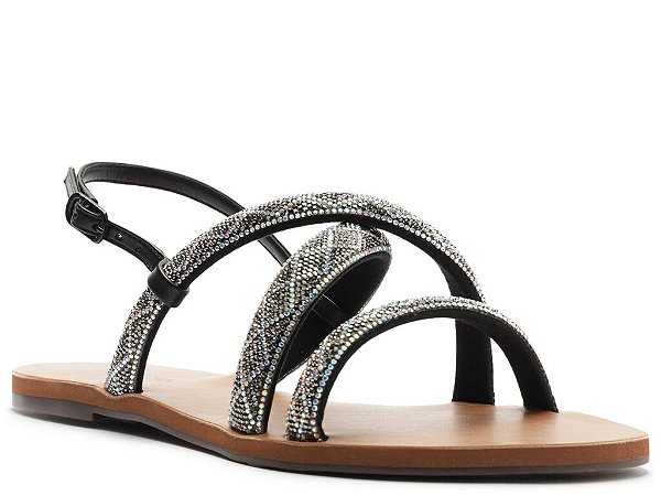 SANDALIA ANACAPRI MANTA GLAM DETALHADA PRETA PRETO